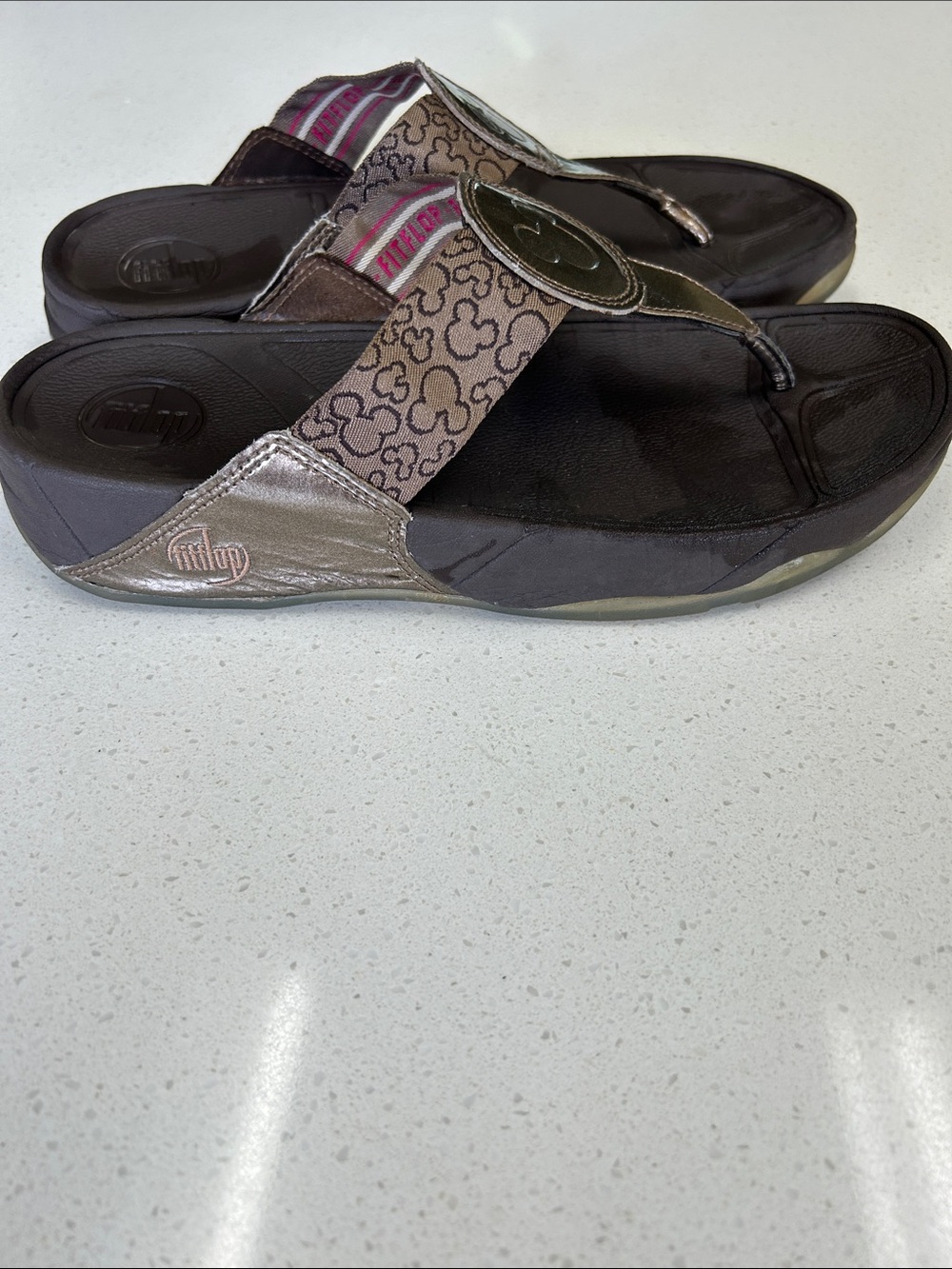 Disney Brown Metallic Mickey Thong Sandals - Picture 4 of 6